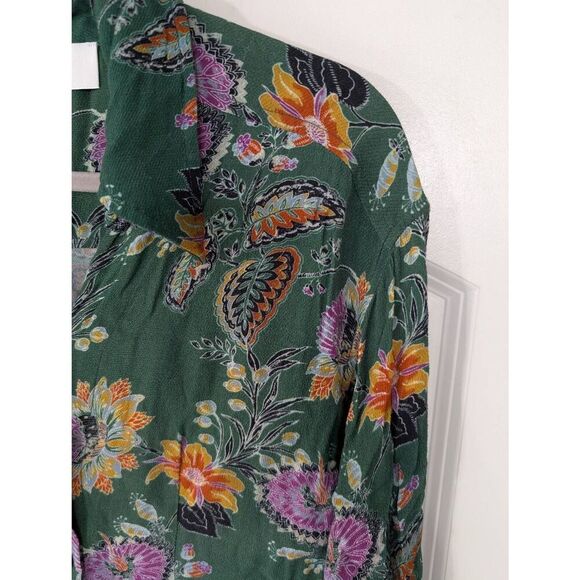 Equipment Femme Button Up Blouse women's‎ 4 green floral career - Picture 2 of 6